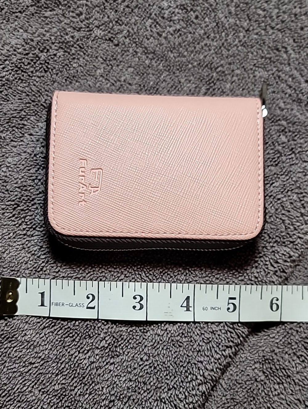 Zip-Around Compact Wallet in Blush Pink - Picture 3 of 6